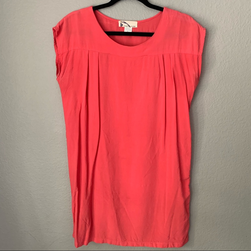 Casual Mini Coral Slip On Summer Dress
